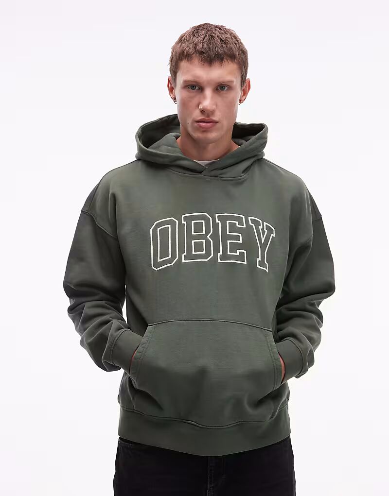 Выцветший свитер свободного кроя с капюшоном College цвета хаки Obey
Выцветший свитер свободного кроя с капюшоном College цвета хаки Obey