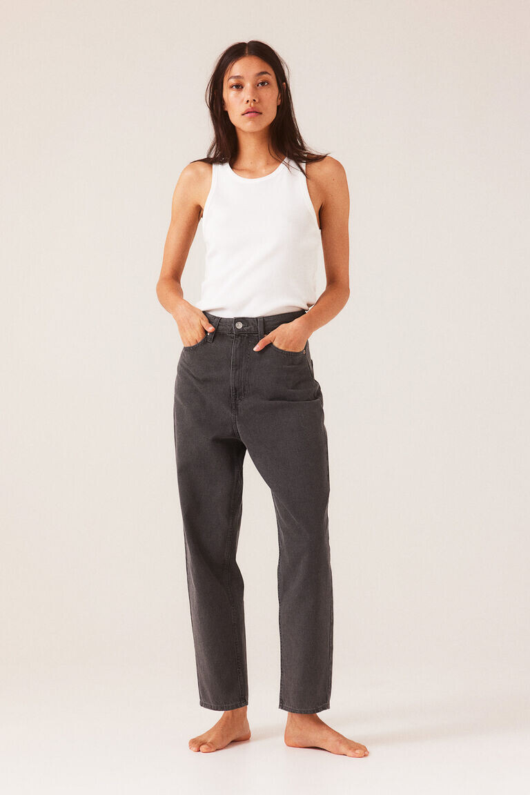 Джинсы mom свободного кроя со сверхвысокой лодыжкой H&M, серый
Джинсы mom свободного кроя со сверхвысокой лодыжкой H&M, серый