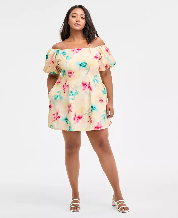 Модное платье с принтом и открытыми плечами больших размеров Bar III, розовый
Модное платье с принтом и открытыми плечами больших размеров Bar III, розовый