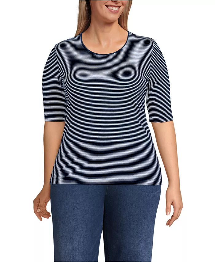 Футболка большого размера из лёгкого джерси с рукавами до локтя и круглым вырезом Lands' End, синий
Футболка большого размера из лёгкого джерси с рукавами до локтя и круглым вырезом Lands' End, синий