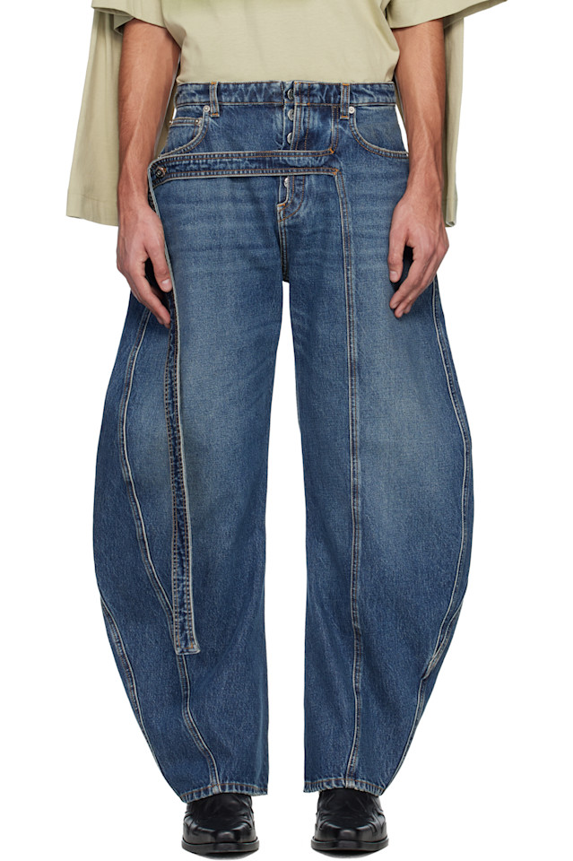 Jean Paul Gaultier Синие джинсы с «джинсовым ремешком»
Jean Paul Gaultier Синие джинсы с «джинсовым ремешком»