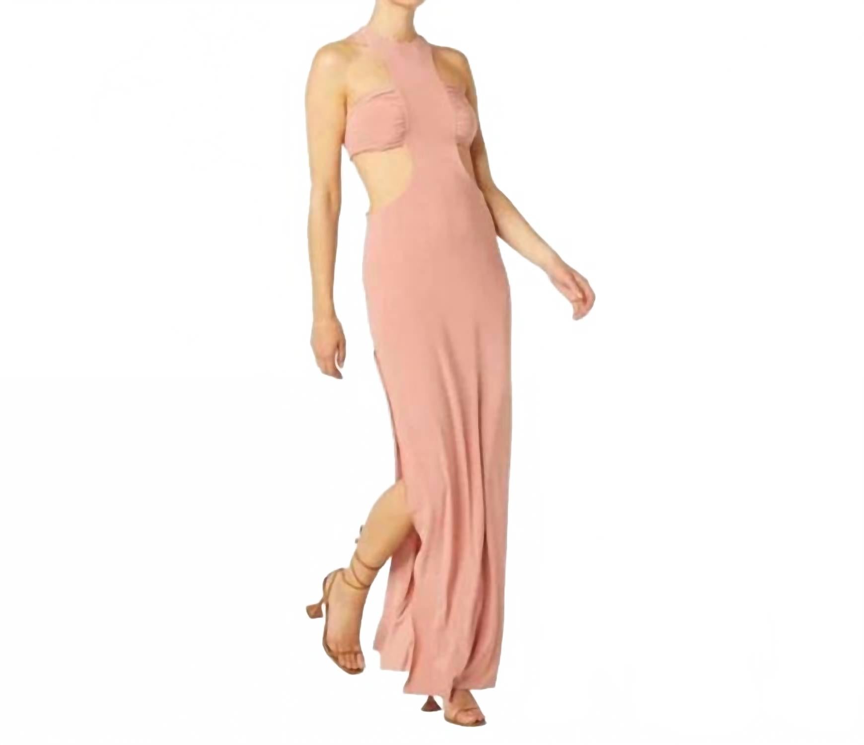 Лира Макси-платье с вырезом из джерси в розовом Misa Los Angeles 
Лира Макси-платье с вырезом из джерси в розовом Misa Los Angeles