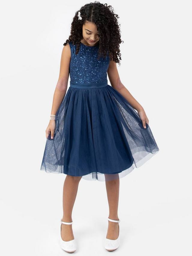Детское платье миди без рукавов с пайетками Maya Deluxe, French Navy
Детское платье миди без рукавов с пайетками Maya Deluxe, French Navy