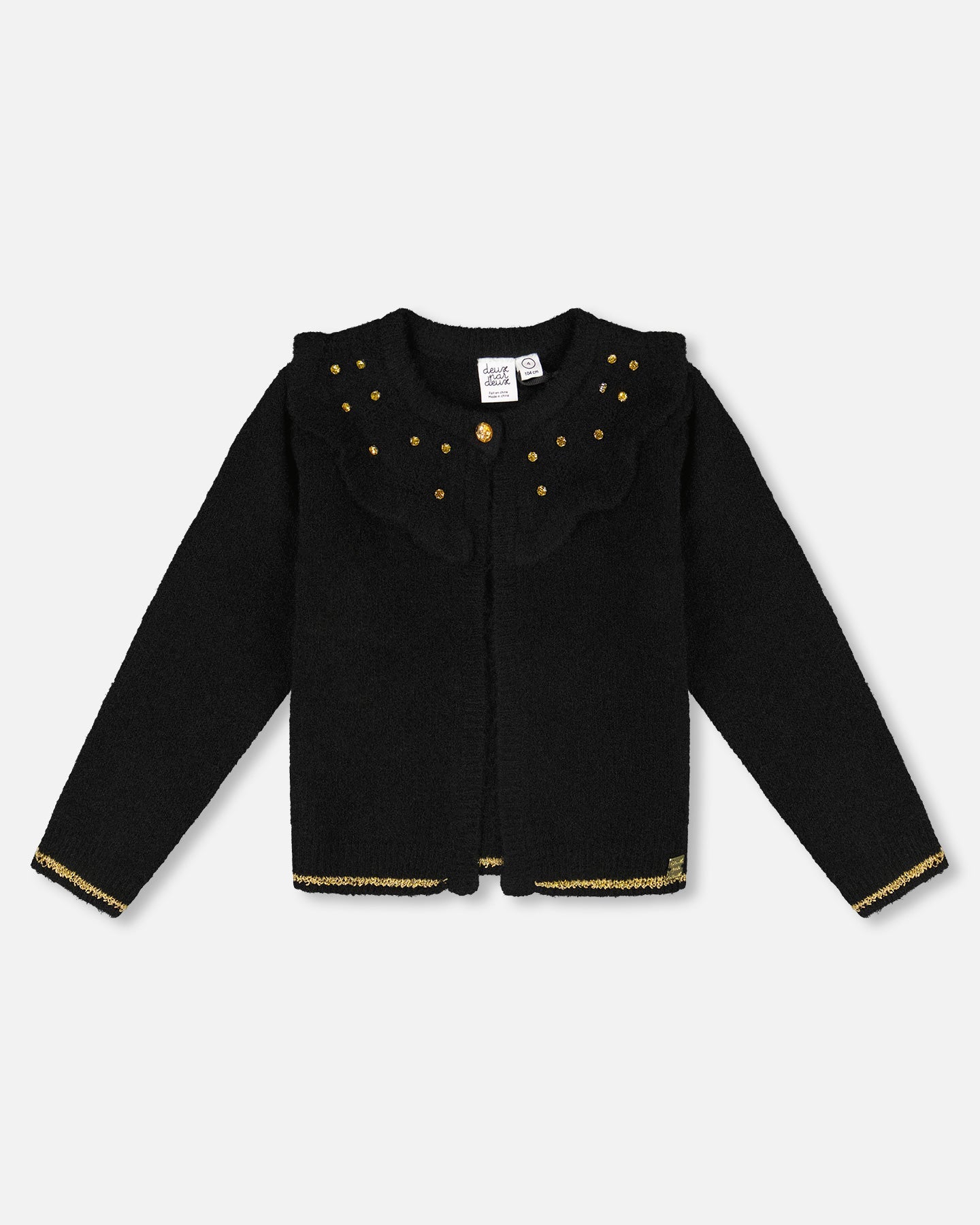 Вязаный кардиган с камнями Черный Deux par Deux
Вязаный кардиган с камнями Черный Deux par Deux