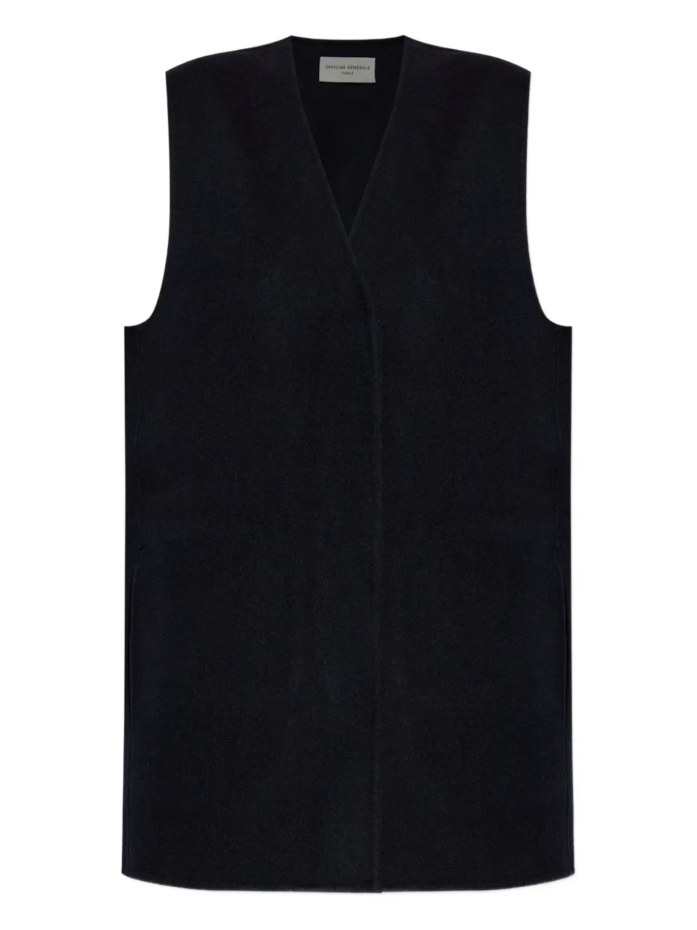 Шерстяной жилет с V-образным вырезом Officine Generale, синий
Шерстяной жилет с V-образным вырезом Officine Generale, синий