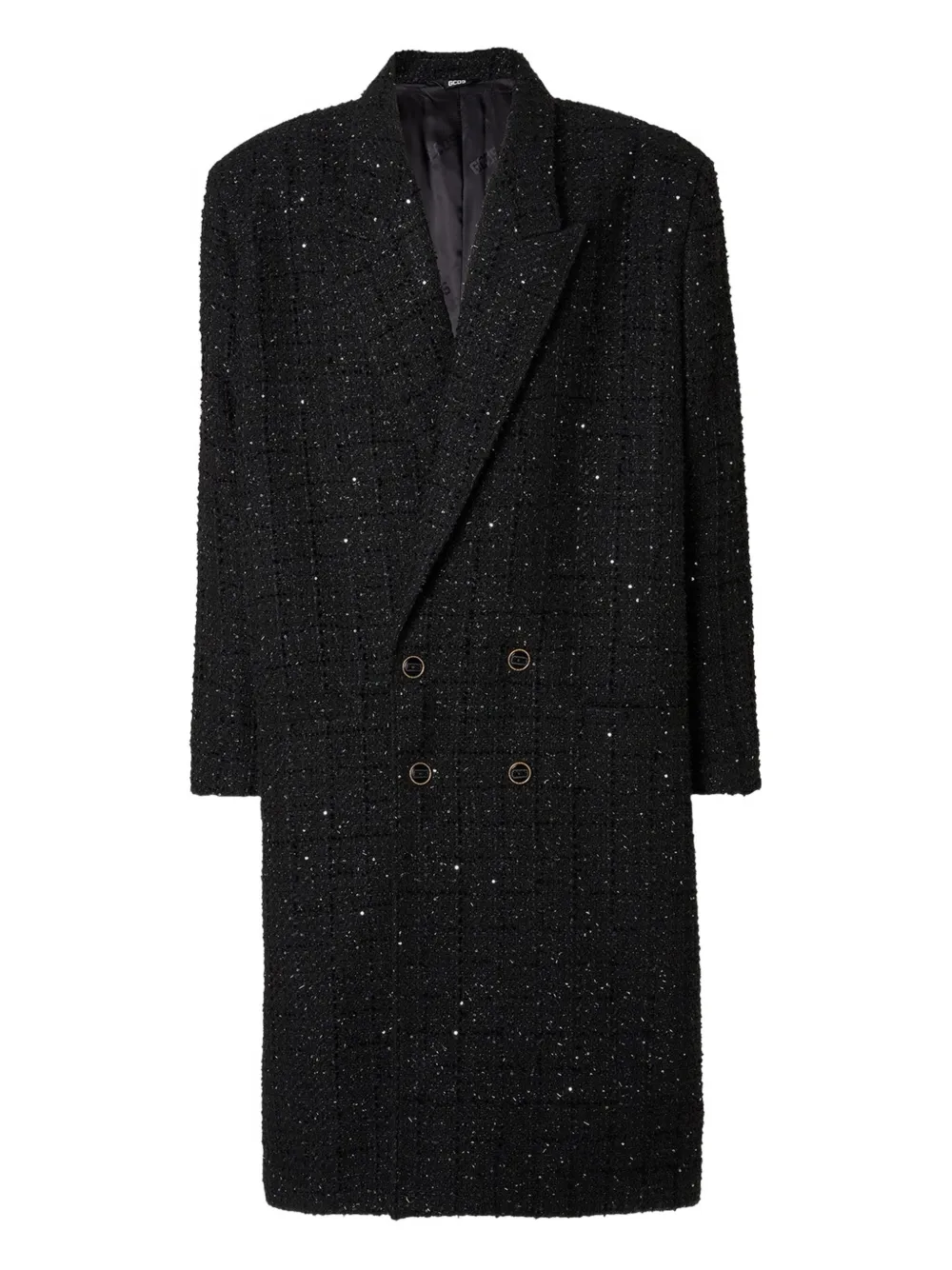 Двубортное твидовое пальто GCDS, черный
Двубортное твидовое пальто GCDS, черный