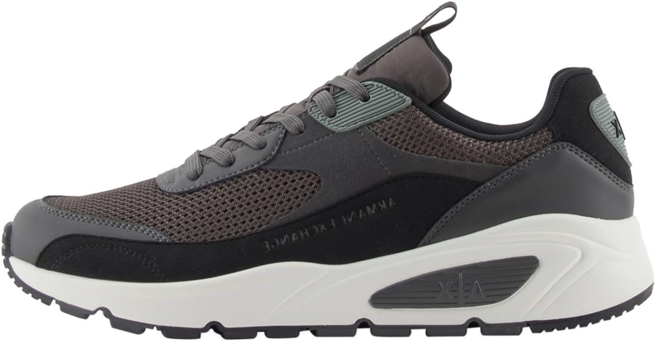 Мужские кроссовки Armani Exchange с полиуретановыми вставками, микро-логотипом и замшевой отделкой для скейтборда, черный
Мужские кроссовки Armani Exchange с полиуретановыми вставками, микро-логотипом и замшевой отделкой для скейтборда, черный