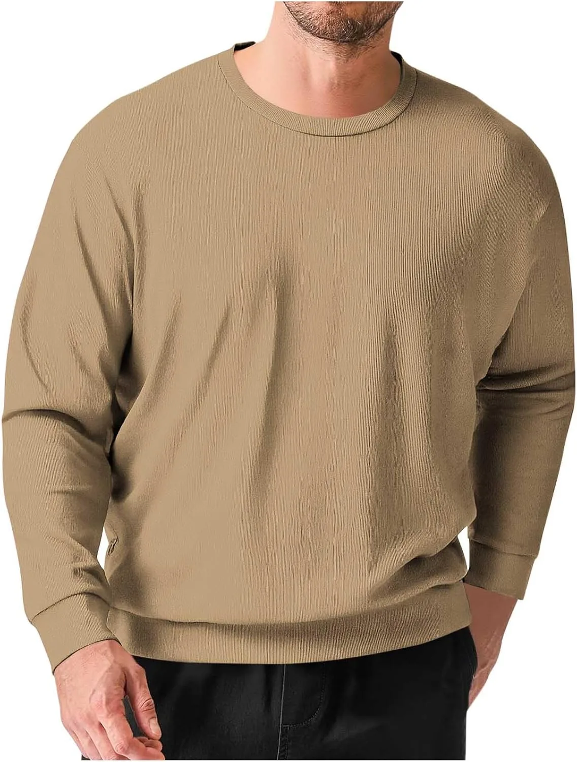 Мужская футболка Cambkatl Basic Ribbed Knit, свободный крой, длинный рукав
Мужская футболка Cambkatl Basic Ribbed Knit, свободный крой, длинный рукав