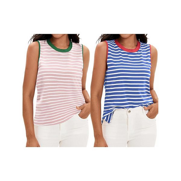 2 упаковки полосатых топов с цветными блоками и боковыми разрезами Athlechic, Pink Green Blue Red
2 упаковки полосатых топов с цветными блоками и боковыми разрезами Athlechic, Pink Green Blue Red