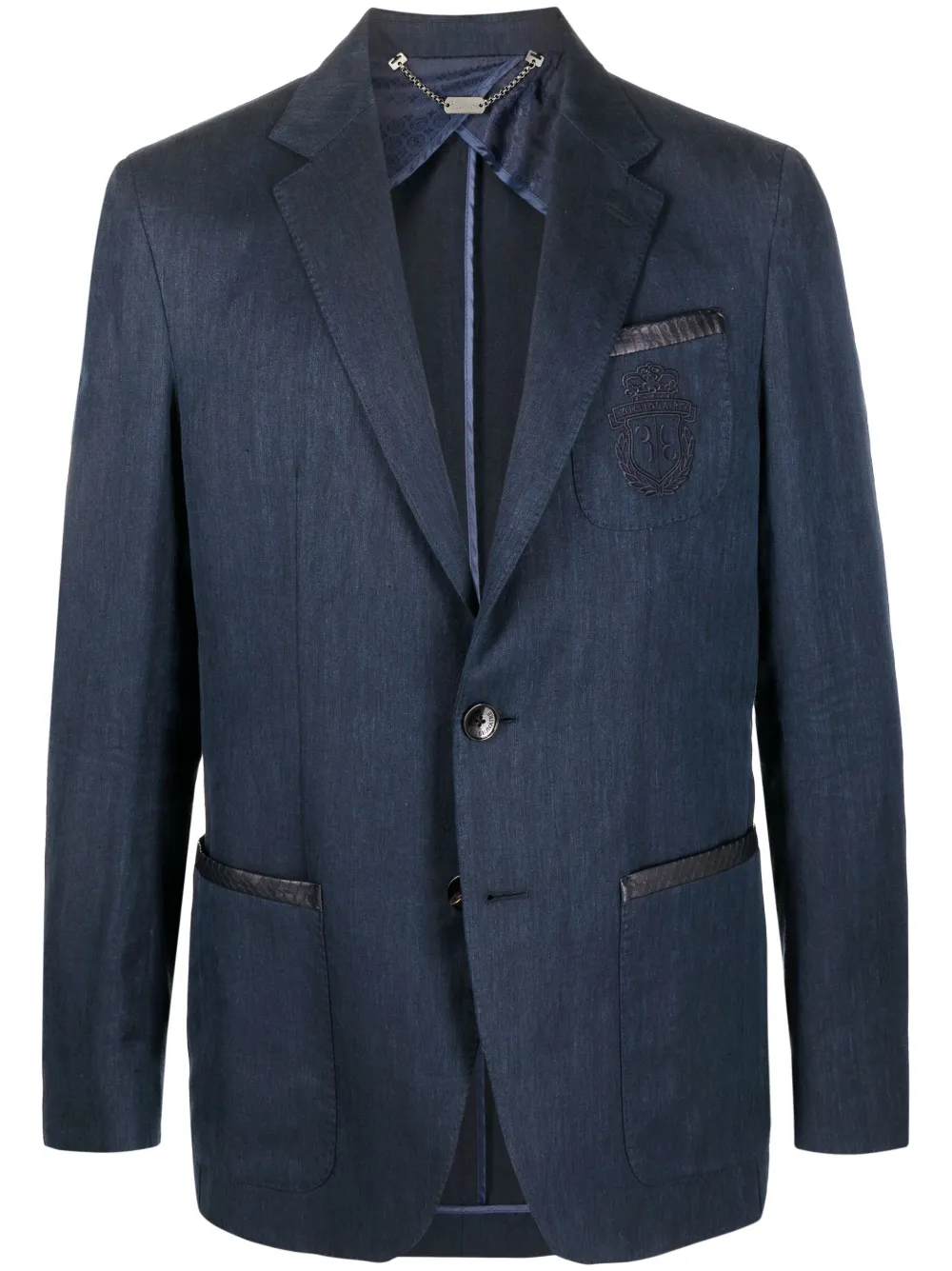 Однобортный пиджак с вышитым логотипом Billionaire, синий
Однобортный пиджак с вышитым логотипом Billionaire, синий