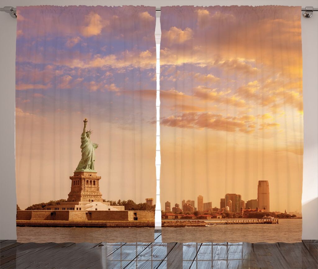 ABAKUHAUS New York Рустикальный занавес, Статуя Свободы США, Ленточный занавес с рюшами для спальни, петлями и крючками, 280 x 225 см, Желто-Белый, желтый
ABAKUHAUS New York Рустикальный занавес, Статуя Свободы США, Ленточный занавес с рюшами для спальни, петлями и крючками, 280 x 225 см, Желто-Белый, желтый