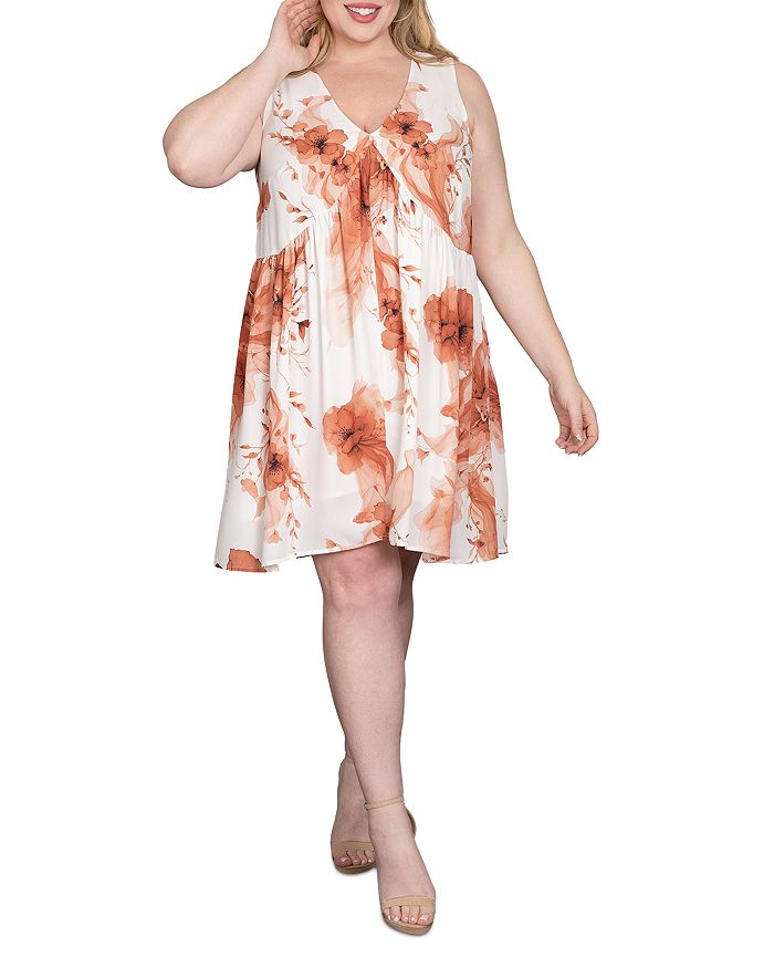 Платье-мини с цветочным принтом и подолом-тюльпаном standards & practices, мультиколор