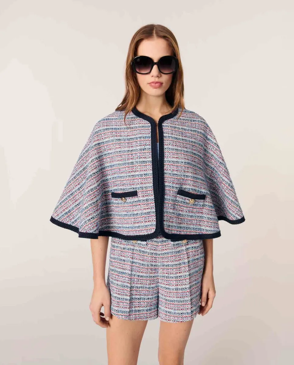 Женская твидовая накидка с контрастной отделкой Maje, мультиколор
Женская твидовая накидка с контрастной отделкой Maje, мультиколор