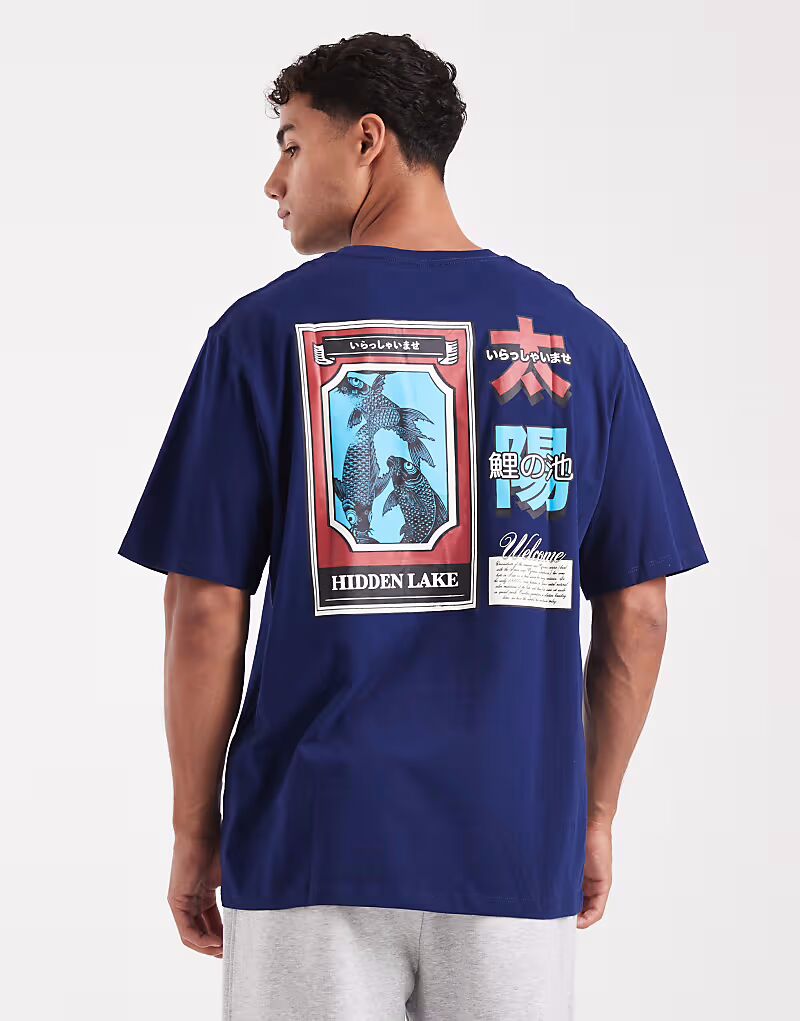 Футболка oversize с японским принтом на спине, темно-синего цвета Jack & Jones
Футболка oversize с японским принтом на спине, темно-синего цвета Jack & Jones