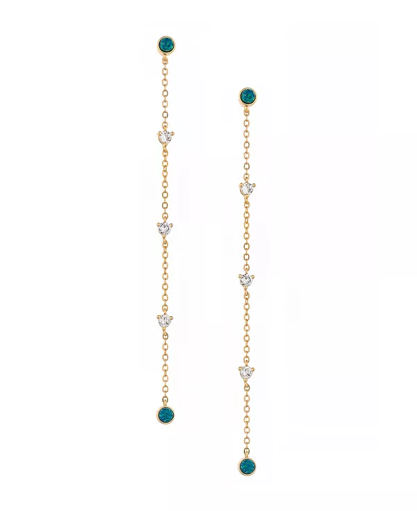 Серьги линейные с зеленым опалом, покрытые 18-каратным золотом Ettika, green
Серьги линейные с зеленым опалом, покрытые 18-каратным золотом Ettika, green