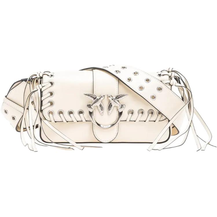 PINKO Кожаная женская наплечная сумка белого цвета
PINKO Кожаная женская наплечная сумка белого цвета