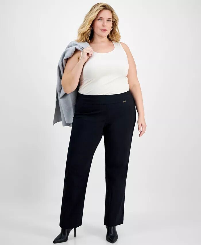 Прямые брюки больших размеров со средней посадкой без застежки I.N.C. International Concepts, черный
Прямые брюки больших размеров со средней посадкой без застежки I.N.C. International Concepts, черный