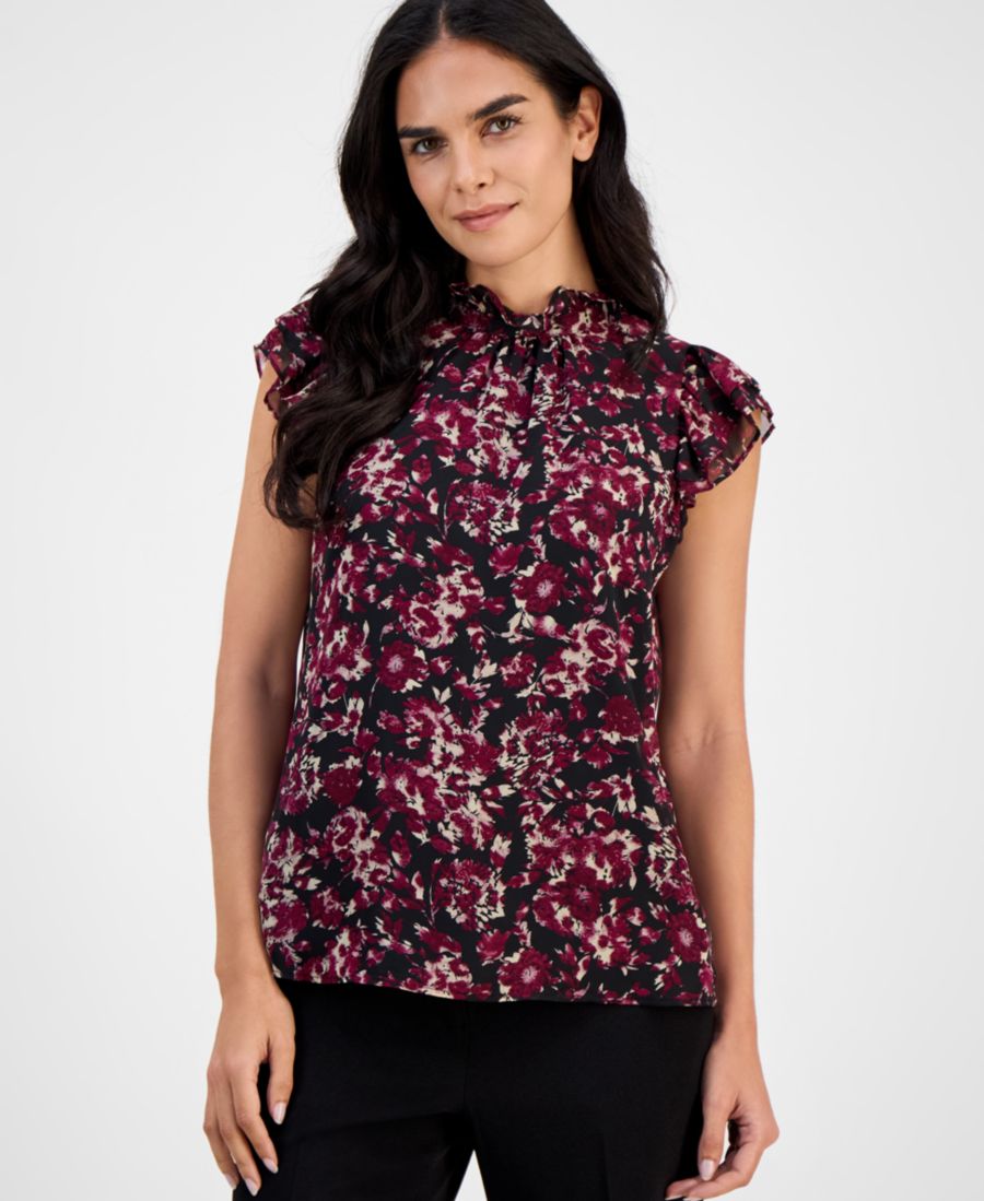 Небольшой шифоновый топ с оборками AK Anne Klein, Anne Black/chianti Multi
Небольшой шифоновый топ с оборками AK Anne Klein, Anne Black/chianti Multi