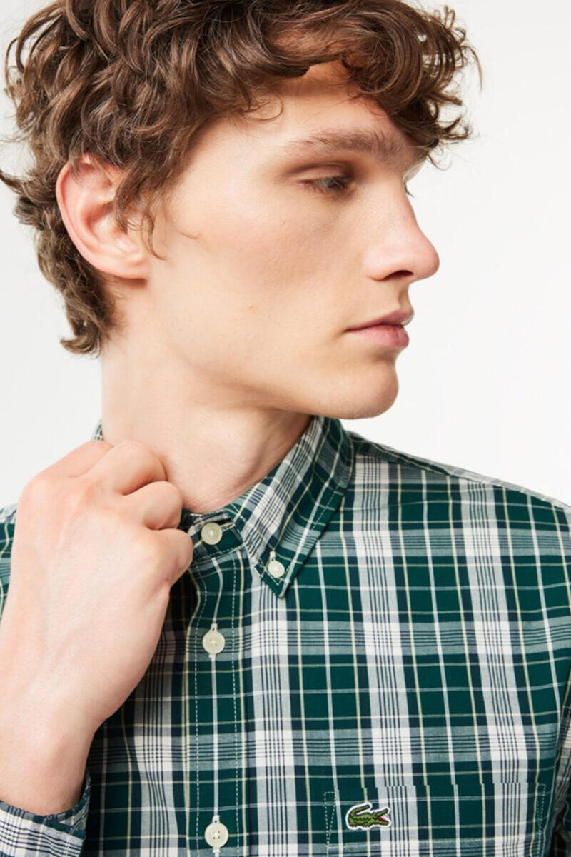 Мужская эластичная рубашка с клетчатым принтом Lacoste, зеленый
Мужская эластичная рубашка с клетчатым принтом Lacoste, зеленый