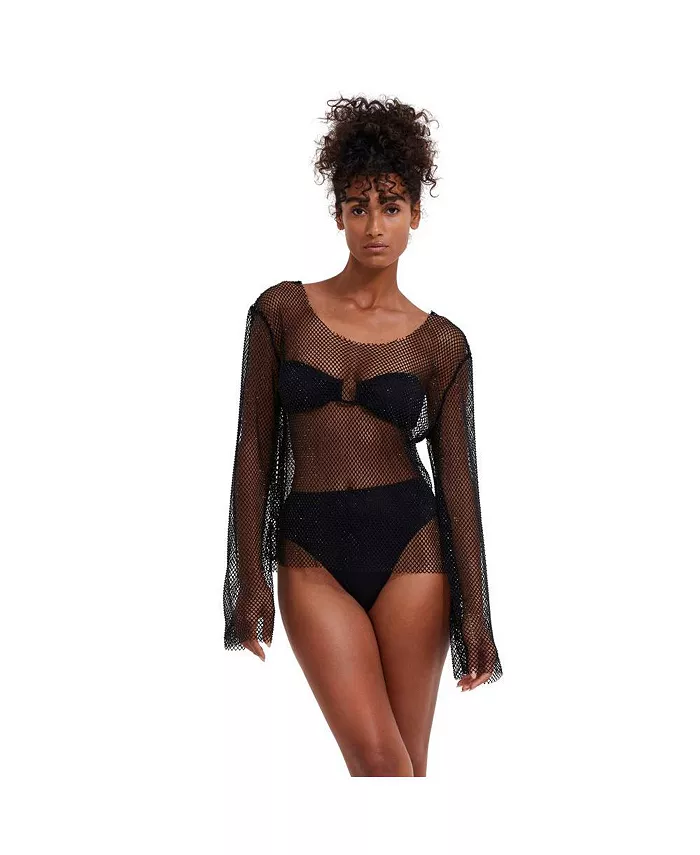 Женское платье-накидка с длинным рукавом и стразами Flirtt gottex, черный
Женское платье-накидка с длинным рукавом и стразами Flirtt gottex, черный