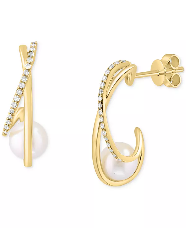 Серьги-Полукольца Effy из 14-каратного золота с культивированным пресноводным жемчугом (6-1/2 мм) и бриллиантами (1/6 карата) Effy Collection, gold
Серьги-Полукольца Effy из 14-каратного золота с культивированным пресноводным жемчугом (6-1/2 мм) и бриллиантами (1/6 карата) Effy Collection, gold