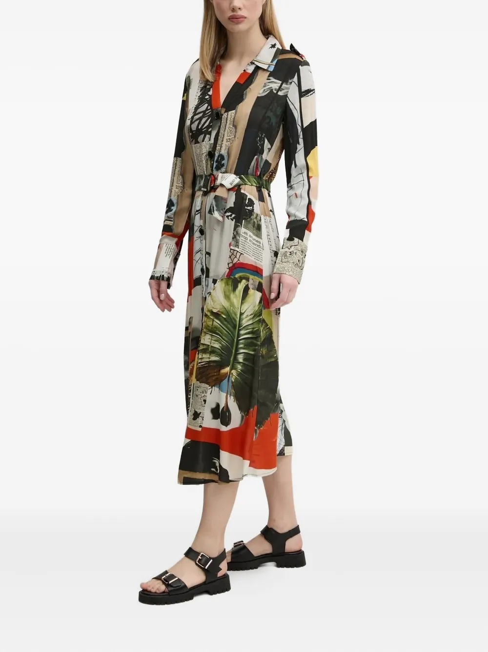 Платье-рубашка с принтом и поясом Desigual, нейтральный
Платье-рубашка с принтом и поясом Desigual, нейтральный