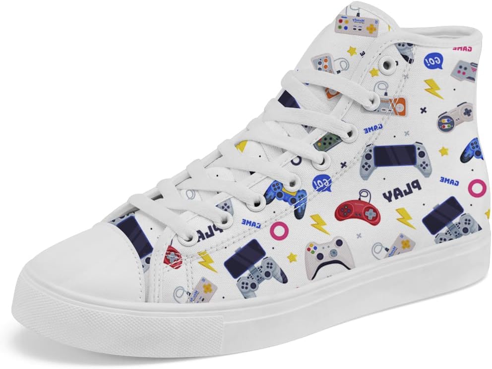 Высокие кеды из холста с видеоигровым дизайном, спортивные туфли на шнуровке для мужчин и женщин Chebing, белый
Высокие кеды из холста с видеоигровым дизайном, спортивные туфли на шнуровке для мужчин и женщин Chebing, белый