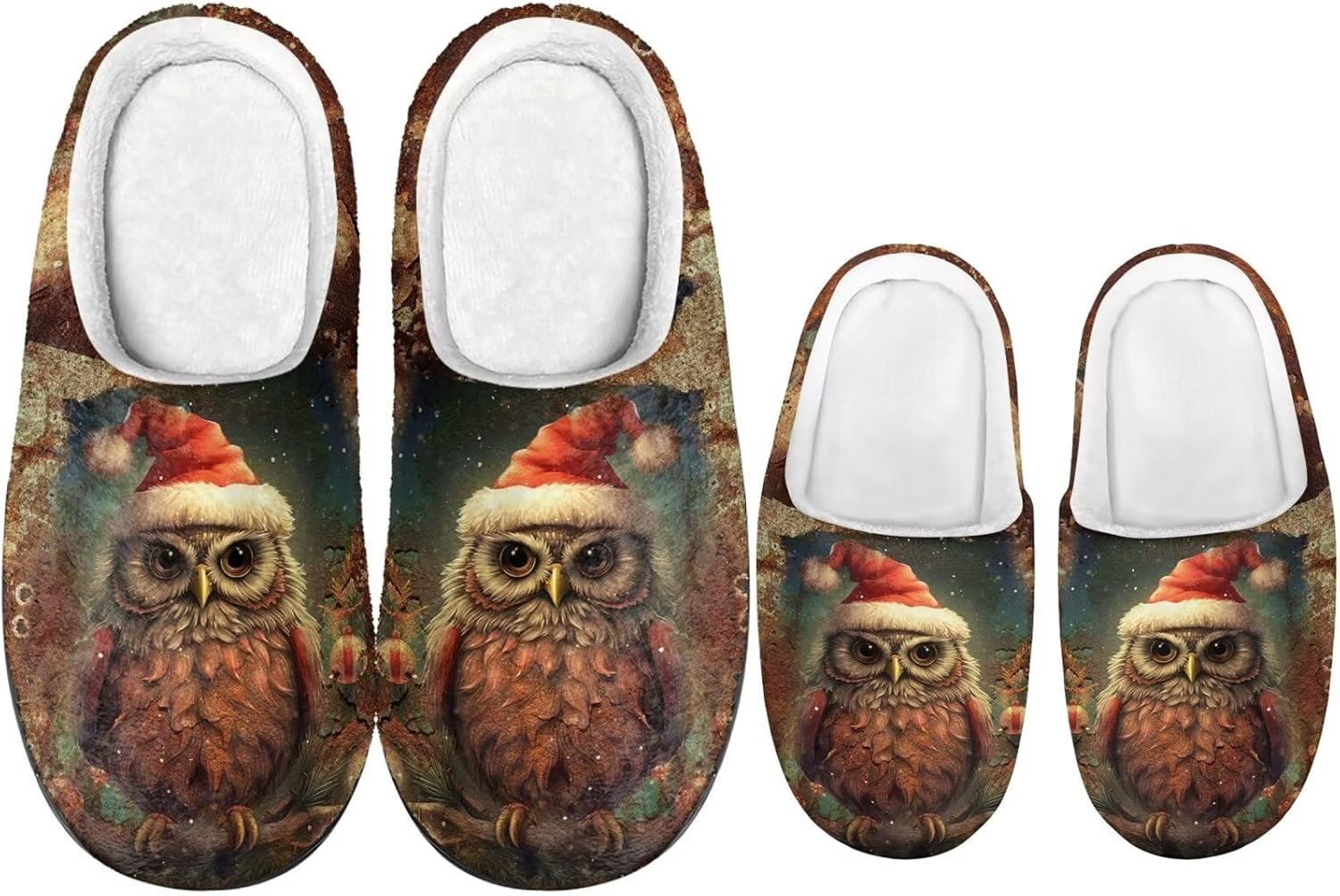 Рождественские тапочки для всей семьи с подошвой TPR для мужчин и женщин, домашние/тапочки, пушистые с резиновой подошвой Dngkaoje, Vintage Christmas Eve Owl
Рождественские тапочки для всей семьи с подошвой TPR для мужчин и женщин, домашние/тапочки, пушистые с резиновой подошвой Dngkaoje, Vintage Christmas Eve Owl
