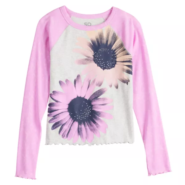 Длинный рукав реглан с принтом для девочек 6-20 лет, обычные и плюс размеры So, цвет daisies photo 
Длинный рукав реглан с принтом для девочек 6-20 лет, обычные и плюс размеры So, цвет daisies photo