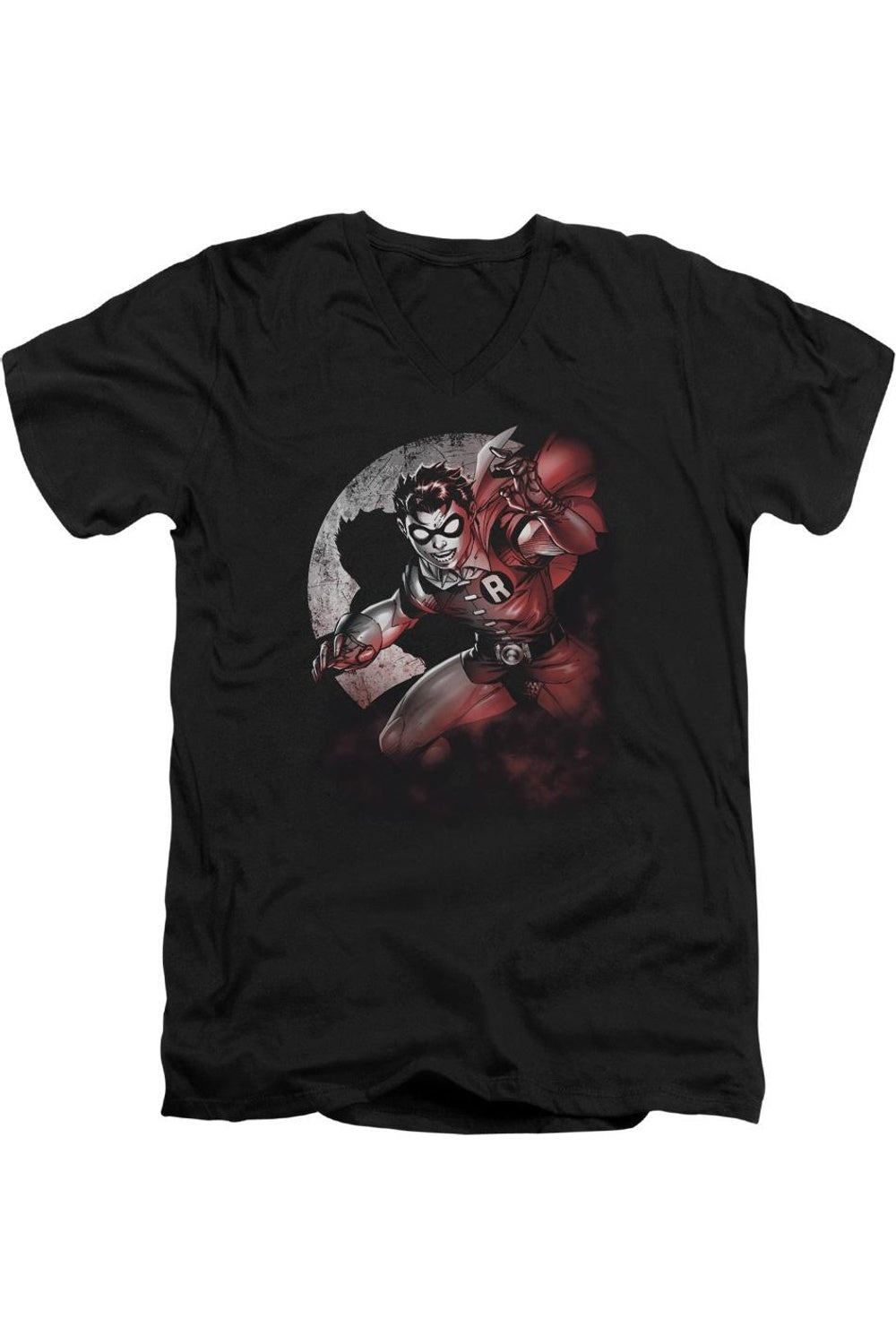 Футболка с коротким рукавом и V-образным вырезом для взрослых Batman Robin Spotlight Gildan, черный 
Футболка с коротким рукавом и V-образным вырезом для взрослых Batman Robin Spotlight Gildan, черный