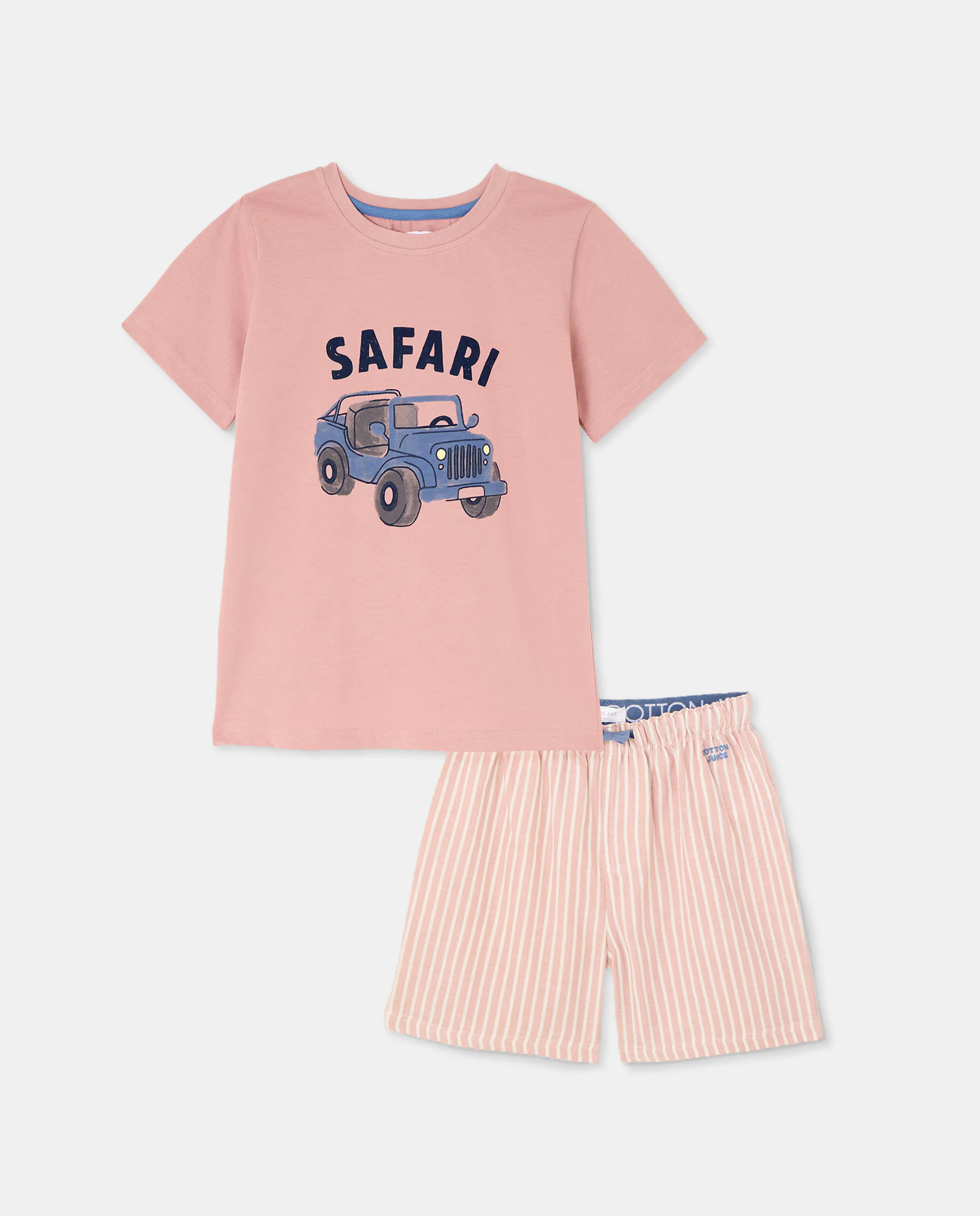 Детская короткая пижама с комбинированным принтом Cotton Juice, розовый
Детская короткая пижама с комбинированным принтом Cotton Juice, розовый