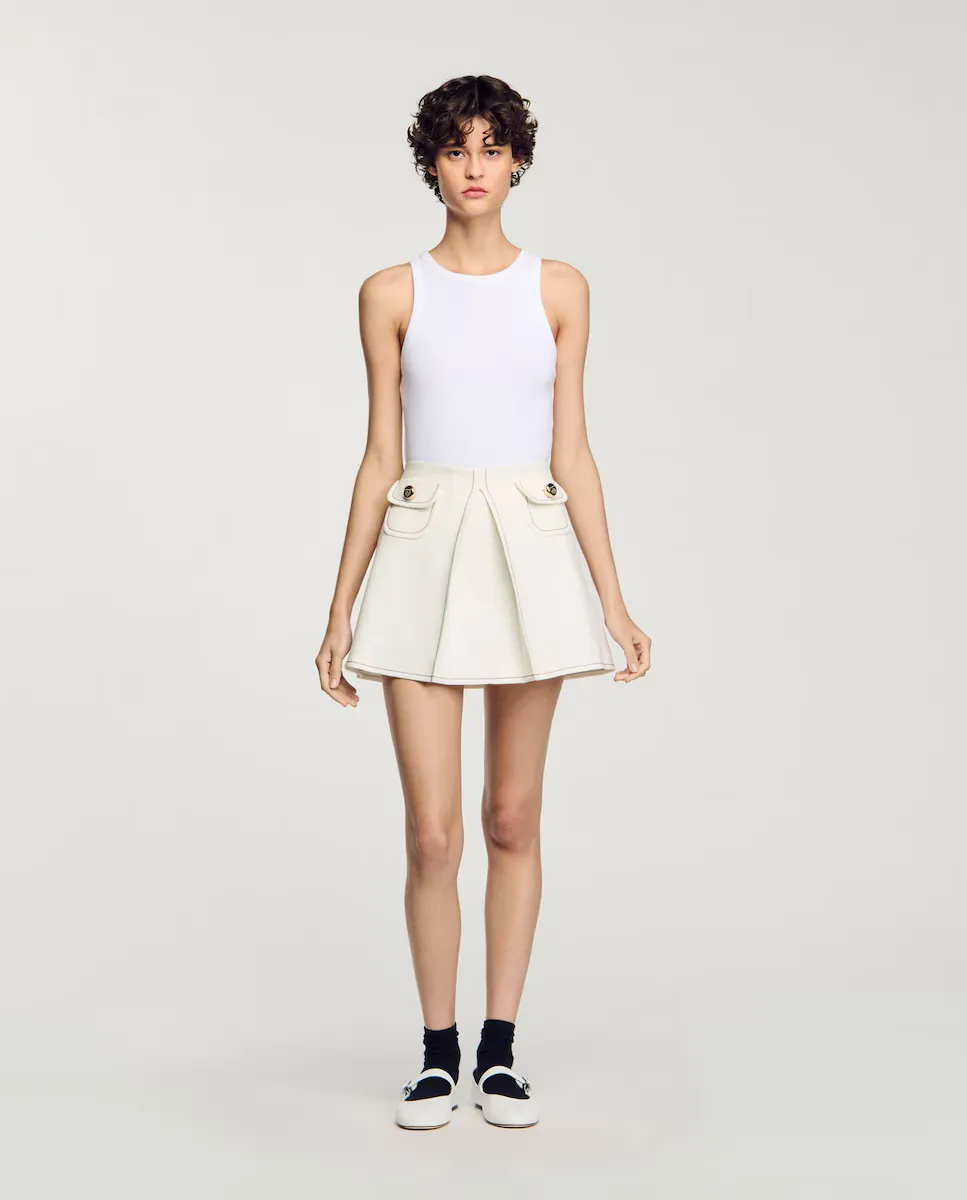 Короткая плиссированная юбка Sandro, белый
Короткая плиссированная юбка Sandro, белый