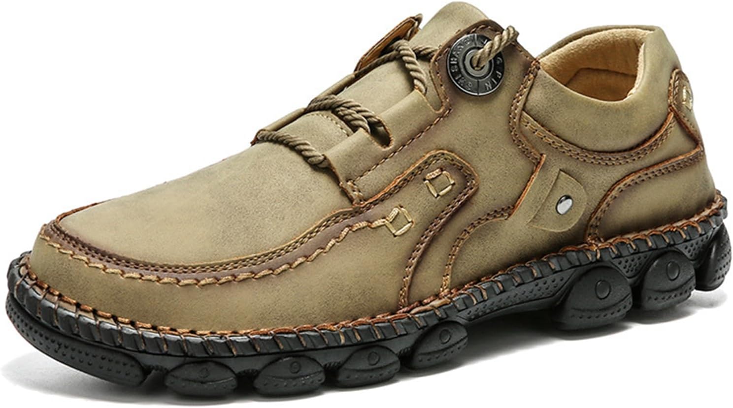Мужские винтажные кожаные повседневные туристические ботинки с ручной строчкой, шнуровкой, противоскользящие, водонепроницаемые кроссовки, модные и удобные обувь для прогулок и вождения Generic, хаки
Мужские винтажные кожаные повседневные туристические ботинки с ручной строчкой, шнуровкой, противоскользящие, водонепроницаемые кроссовки, модные и удобные обувь для прогулок и вождения Generic, хаки