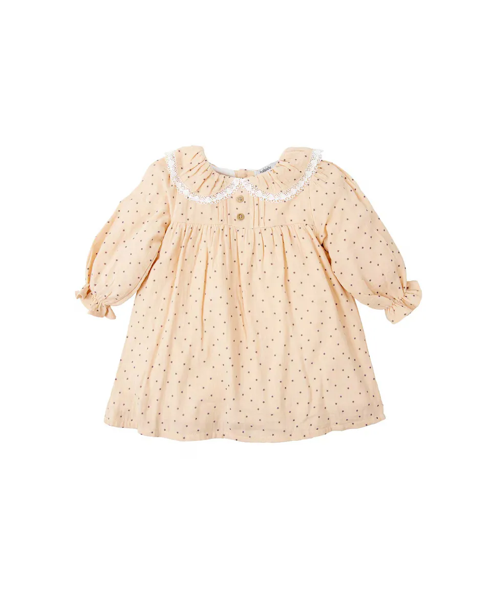 Платье для девочки со звездами и кружевным воротником BABIDÚ, розовый
Платье для девочки со звездами и кружевным воротником BABIDÚ, розовый