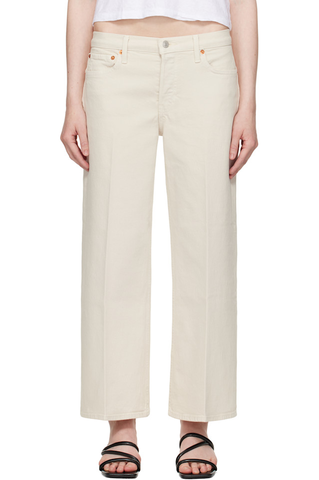 Комфортные укороченные джинсы с широкими штанинами на растяжке Re/Done, белый
Комфортные укороченные джинсы с широкими штанинами на растяжке Re/Done, белый