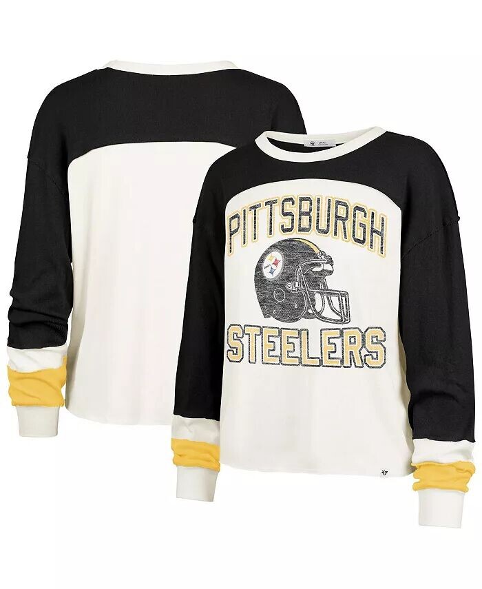 Женская кремовая футболка Pittsburgh Steelers Double Header Curve Toni с длинным рукавом '47 Brand
Женская кремовая футболка Pittsburgh Steelers Double Header Curve Toni с длинным рукавом '47 Brand