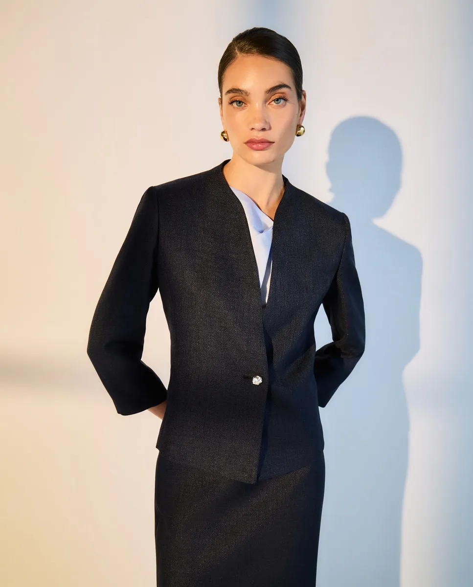 Женский укороченный блейзер гладкой текстуры Woman El Corte Inglés, темно-синий
Женский укороченный блейзер гладкой текстуры Woman El Corte Inglés, темно-синий