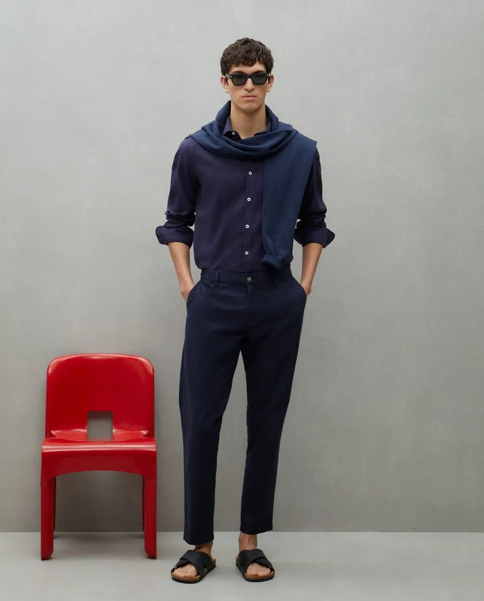 Мужская льняная рубашка с длинным рукавом Easy Wear, тёмно-синий
Мужская льняная рубашка с длинным рукавом Easy Wear, тёмно-синий