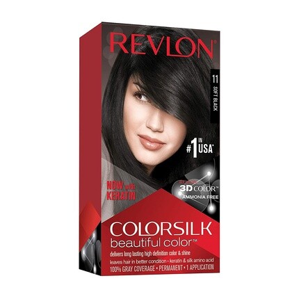 Colorsilk 3D Keratin 11 Мягкая черная краска для волос 130 мл, Revlon
Colorsilk 3D Keratin 11 Мягкая черная краска для волос 130 мл, Revlon