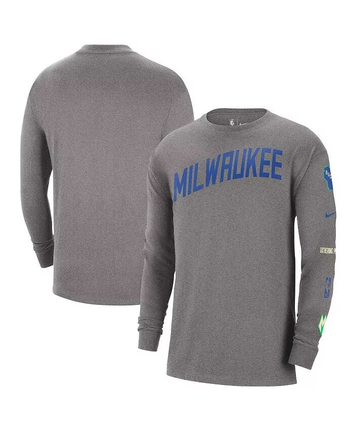 Мужская темно-серая футболка с длинным рукавом Milwaukee Bucks 2023/24 City Edition Max90 Expressive Nike
Мужская темно-серая футболка с длинным рукавом Milwaukee Bucks 2023/24 City Edition Max90 Expressive Nike