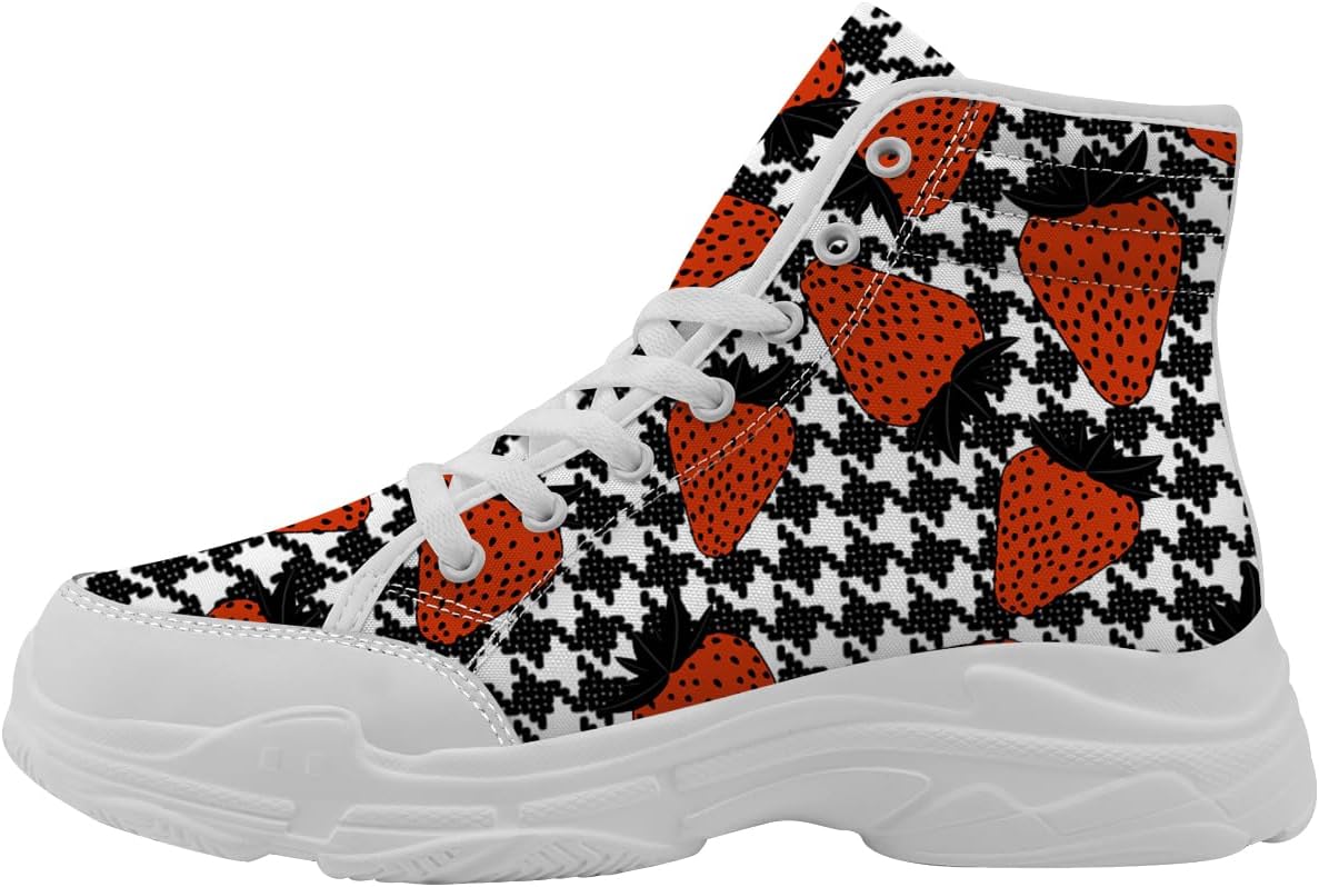 Женские высокие кеды на шнуровке Strawberry из ткани, подарок для нее Quorax, черный/красный
Женские высокие кеды на шнуровке Strawberry из ткани, подарок для нее Quorax, черный/красный