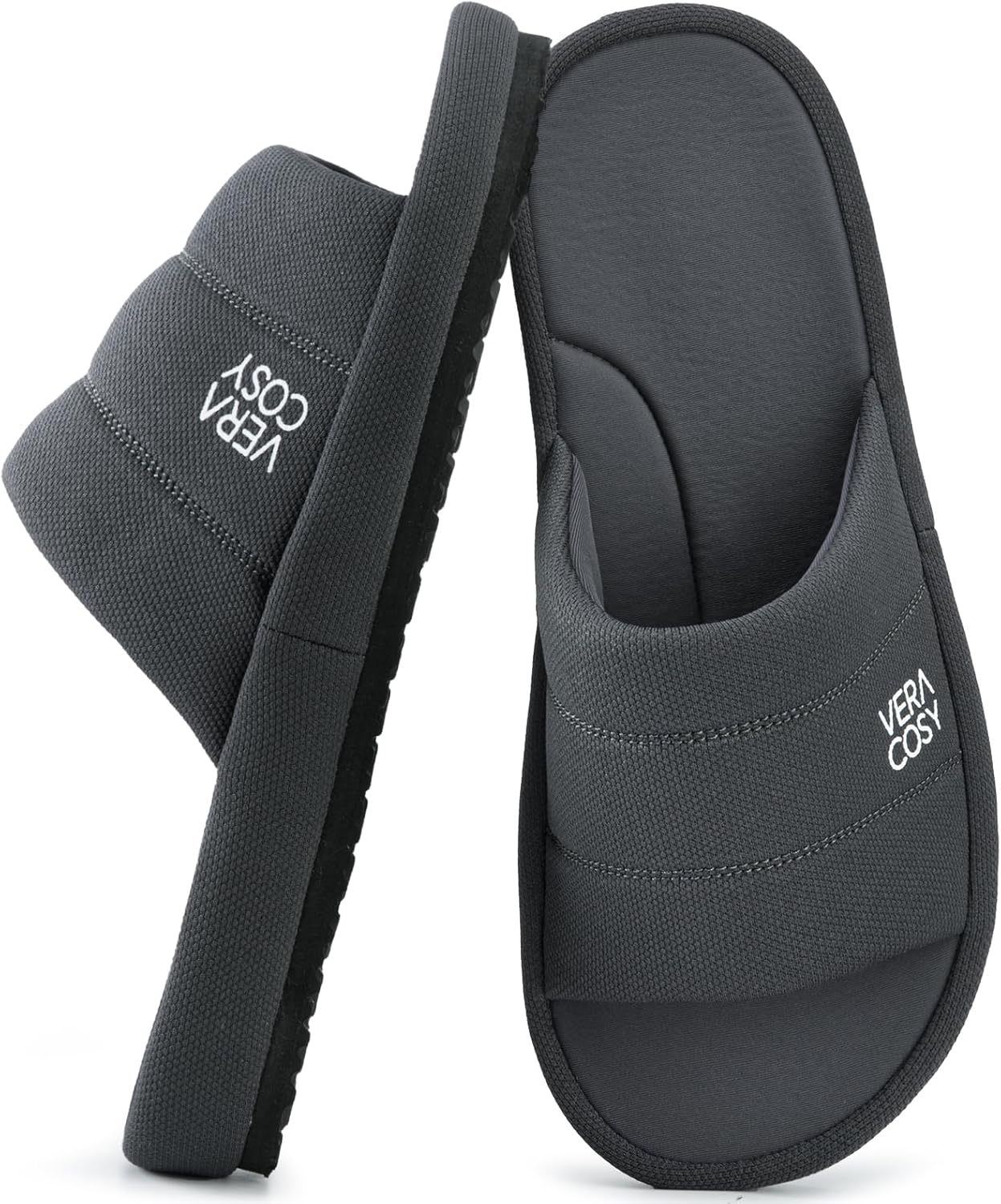 Мужские тапочки VeraCosy с открытым носком, дышащие с вязкой подошвой из пены с эффектом памяти и противоскользящей подошвой, светло-серый
Мужские тапочки VeraCosy с открытым носком, дышащие с вязкой подошвой из пены с эффектом памяти и противоскользящей подошвой, светло-серый