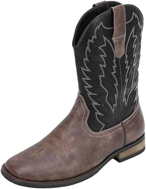 Мужские вестерн-ботинки Santimon с квадратным носком, на застежке-пулл, классические, формальные, для повседневной носки и верховой езды, черный/коричневый
Мужские вестерн-ботинки Santimon с квадратным носком, на застежке-пулл, классические, формальные, для повседневной носки и верховой езды, черный/коричневый