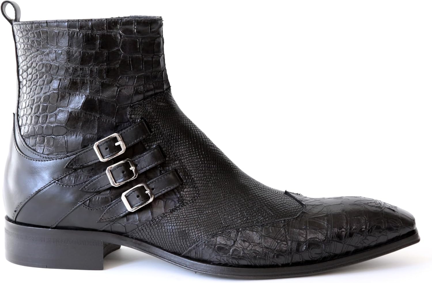 Ботильоны Jo Ghost 4991 итальянские черные с тиснением под крокодила/лазерной вырезкой с 3 пряжками
Ботильоны Jo Ghost 4991 итальянские черные с тиснением под крокодила/лазерной вырезкой с 3 пряжками