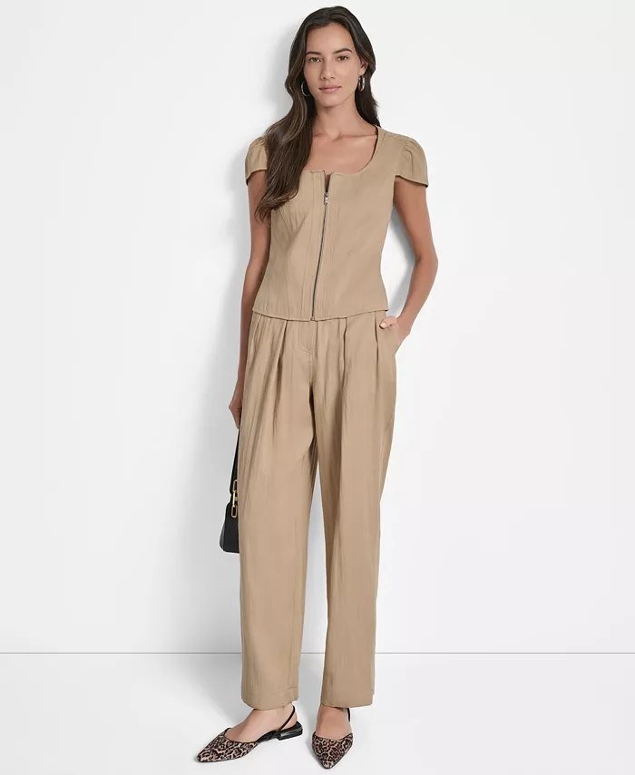 Топ из состаренного твила с квадратным вырезом и брюки из состаренного твила DKNY, коричневый/бежевый
Топ из состаренного твила с квадратным вырезом и брюки из состаренного твила DKNY, коричневый/бежевый