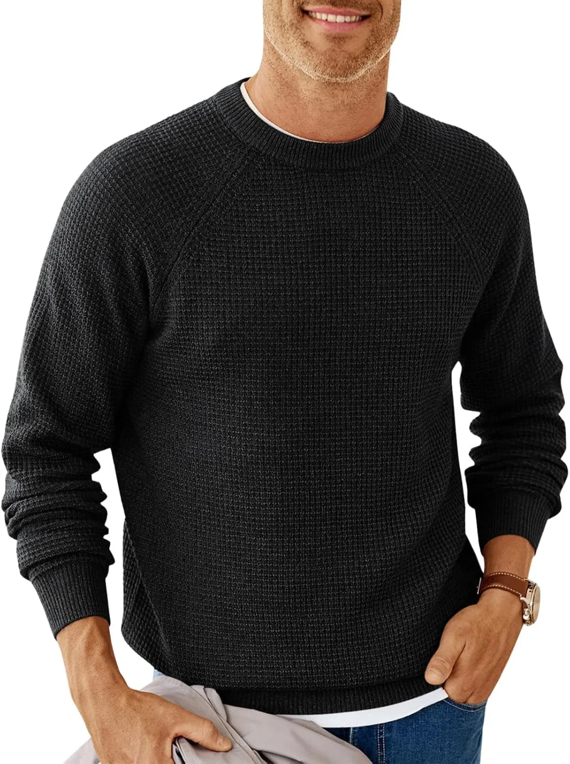 Runcati мужской свитер с круглым вырезом и длинным рукавом, вафельная вязка
Runcati мужской свитер с круглым вырезом и длинным рукавом, вафельная вязка