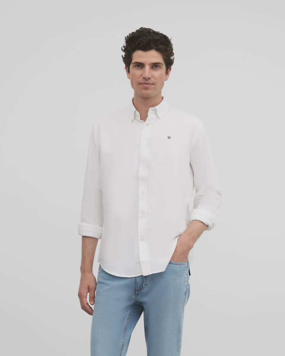 Мужская белая рубашка-оксфорд Silbon, белый
Мужская белая рубашка-оксфорд Silbon, белый