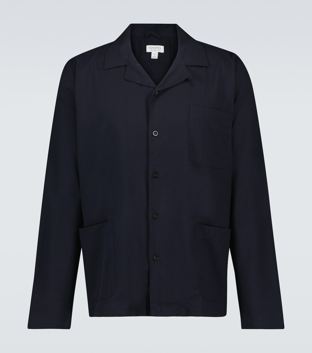 Хлопковая пижамная рубашка с длинными рукавами Sunspel, синий
Хлопковая пижамная рубашка с длинными рукавами Sunspel, синий