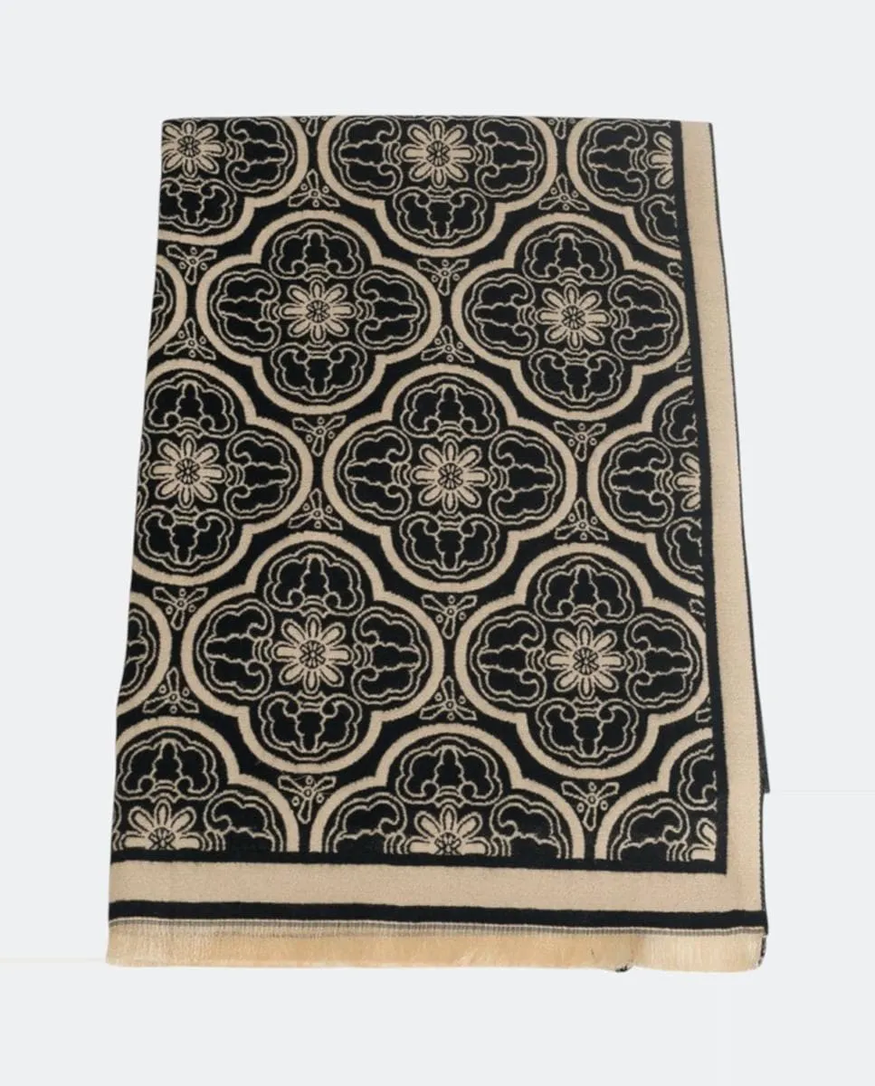 Прямоугольный жаккардовый шарф с геометрическим узором, выполненный из высококачественной ткани с современным дизайном Kbas, черный
Прямоугольный жаккардовый шарф с геометрическим узором, выполненный из высококачественной ткани с современным дизайном Kbas, черный