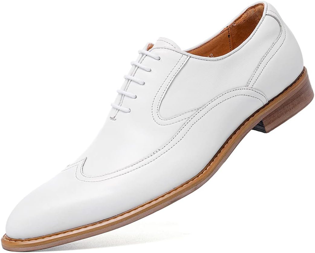 Мужские классические туфли Santimon, кожаные оксфорды с крыловидным носком, белые
Мужские классические туфли Santimon, кожаные оксфорды с крыловидным носком, белые